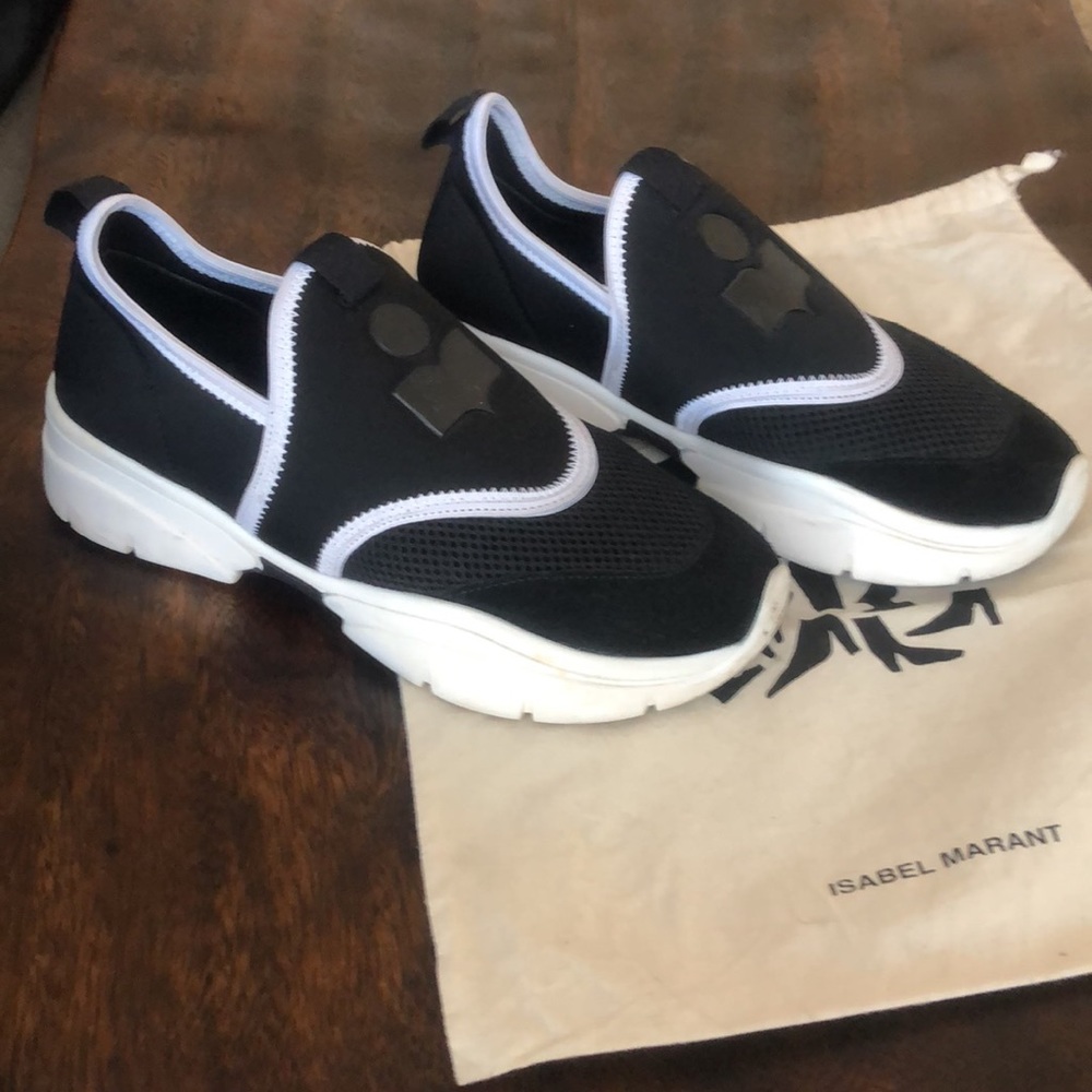 ISABEL MARANT Slip On Sneaker w/Logo, Suede & Neoprene 36/6 - Picture 3 of 10